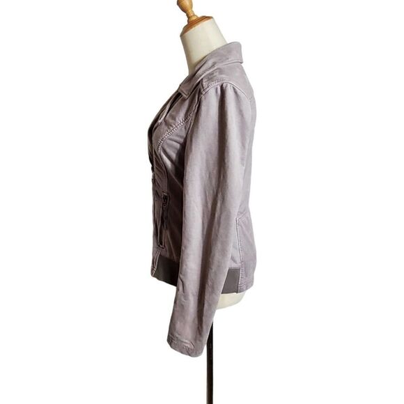 Marrakech Faux Gray Suede Moto Jacket - Picture 7 of 9